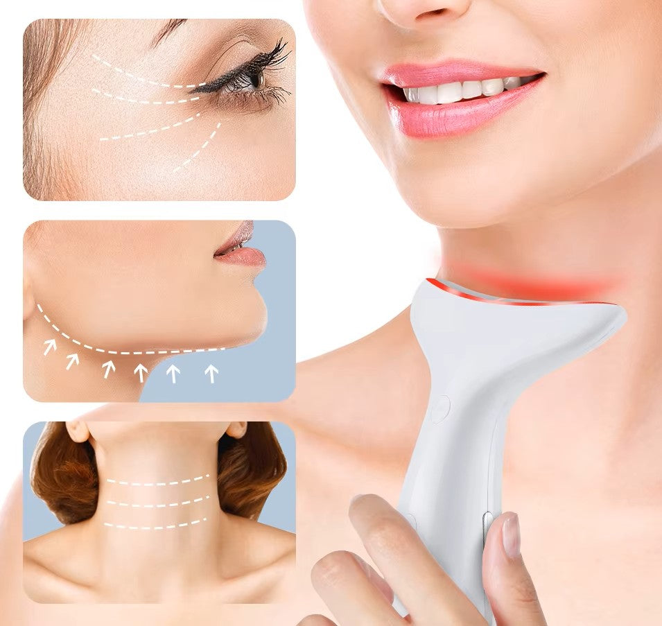 Appareil de massage liftant anti-rides avec thérapie par LED - visage et cou - liftant, raffermissant, soin de la peau