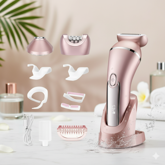 Epilateur électrique 3 en 1 humide ou sec, visage et corps - Hatteker