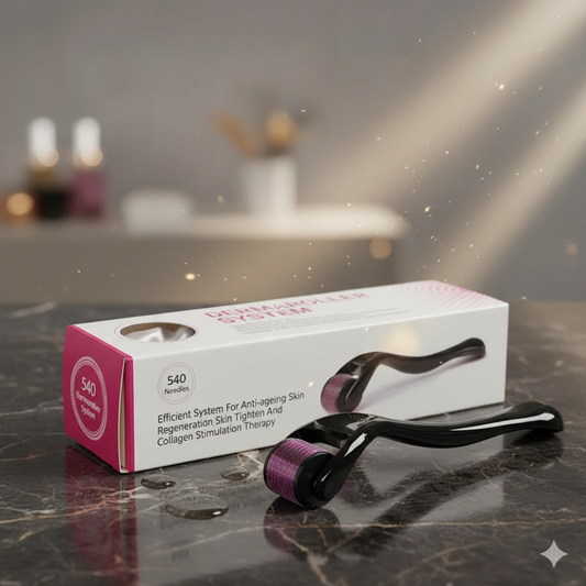 Dermaroller - Barbe & cheveux - Rouleau de micro-aiguillage violet et noir - Soin du visage, soin du cuir chevelu