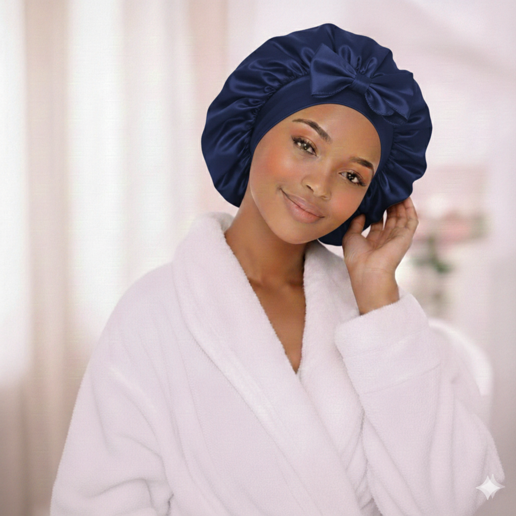 Bonnet de nuit en soie ajustable