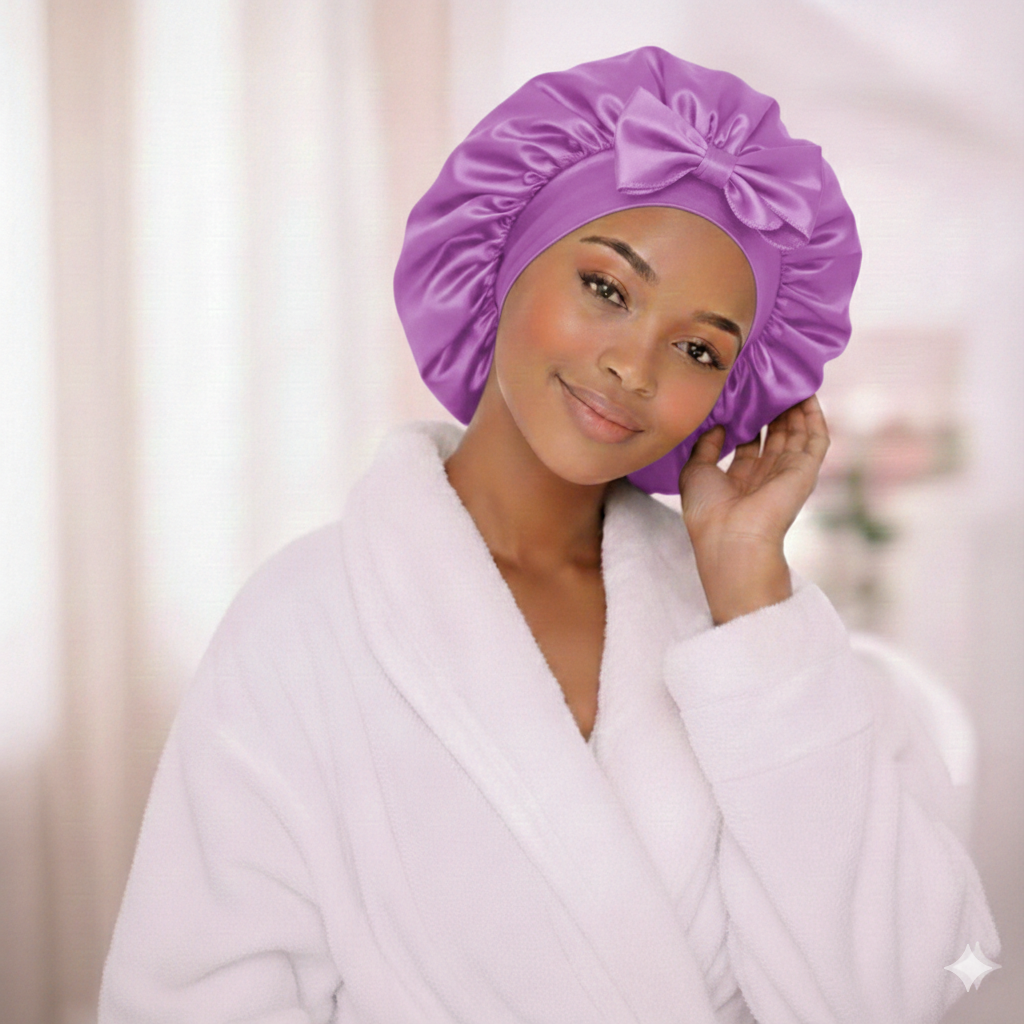 Bonnet de nuit en soie ajustable