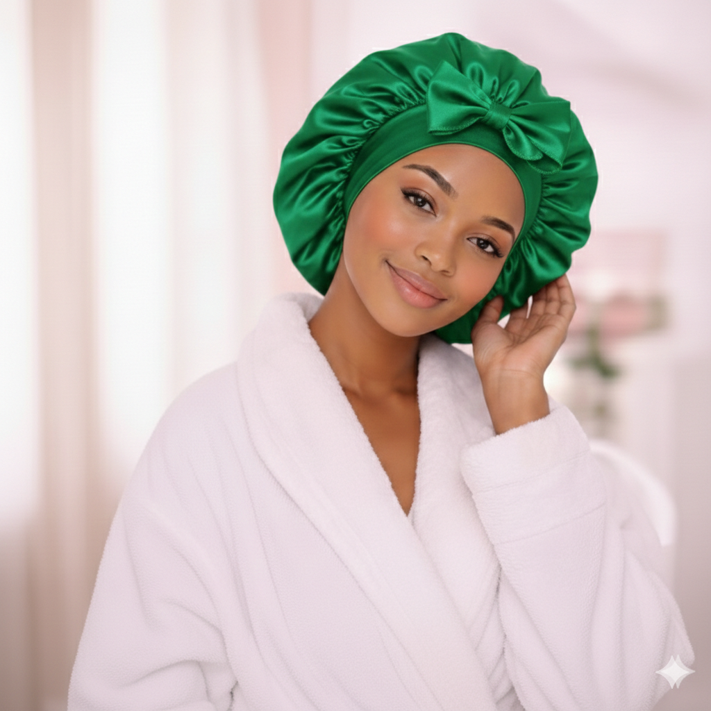 Bonnet de nuit en soie ajustable