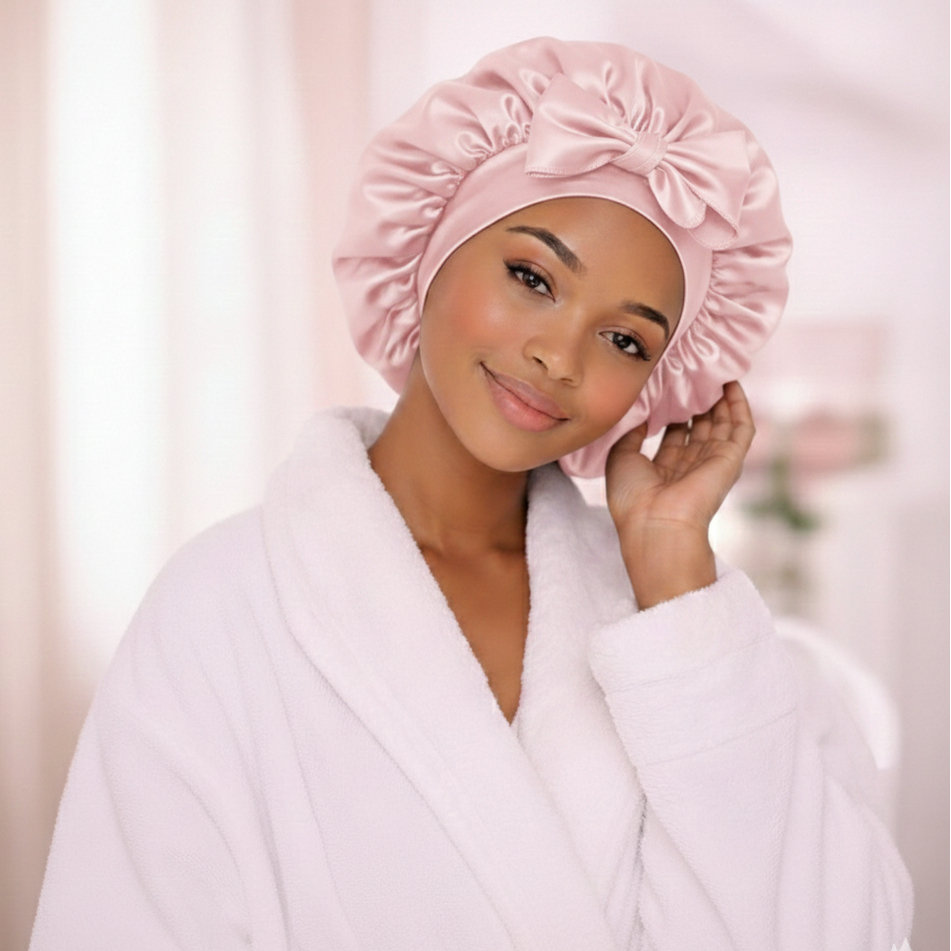 Bonnet de nuit en soie ajustable