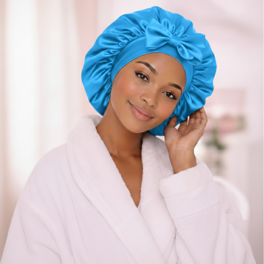Bonnet de nuit en soie ajustable