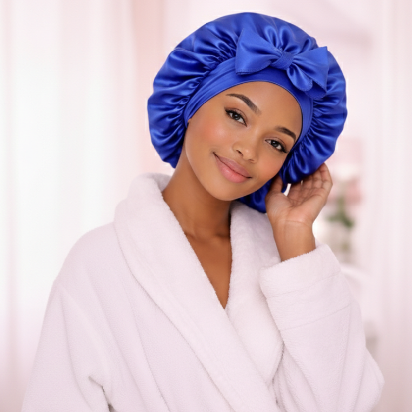 Bonnet de nuit en soie ajustable