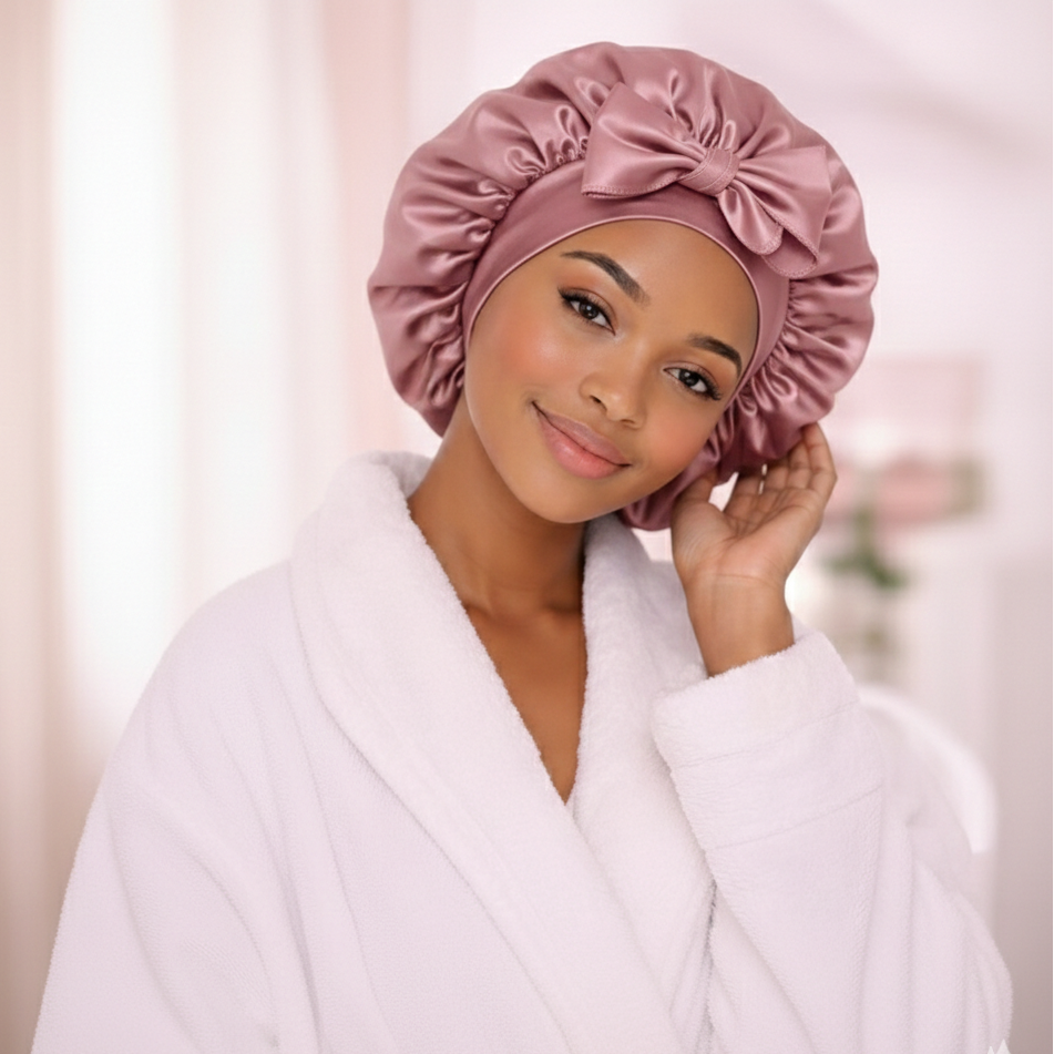 Bonnet de nuit en soie ajustable