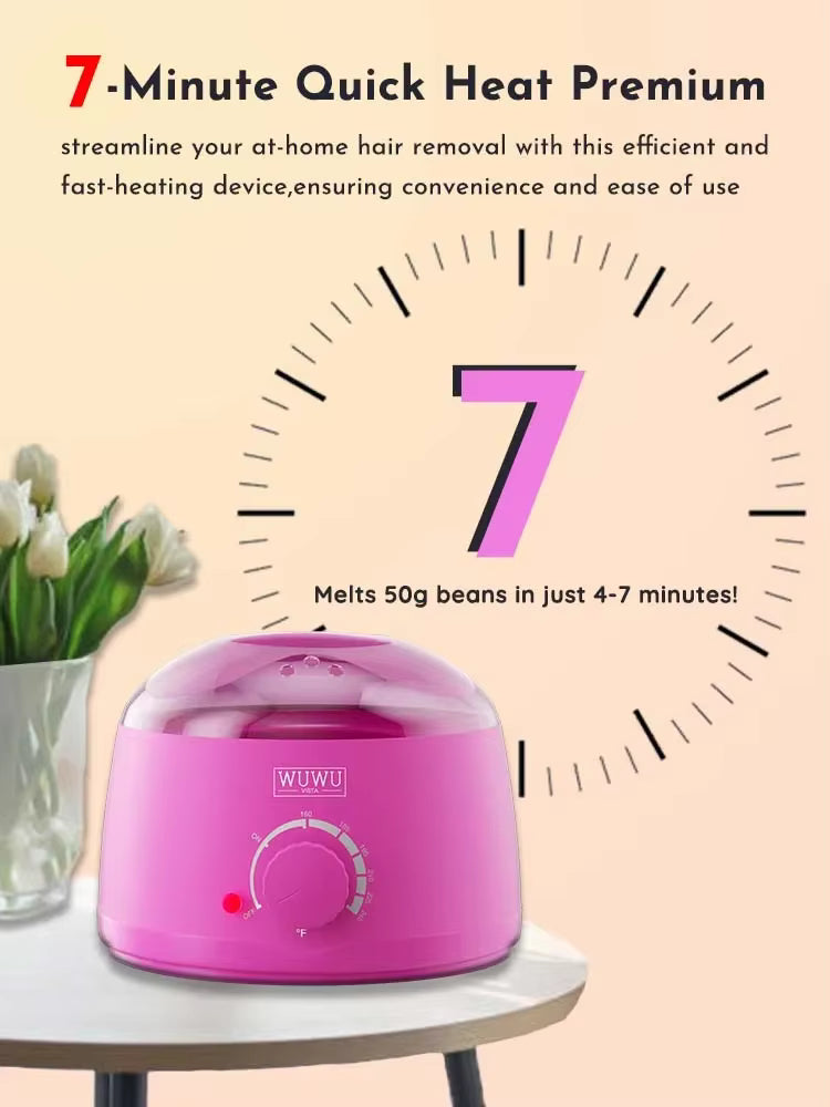 WUWUVISTA - kit complet d'épilation à la cire avec perles de cire, bol, spatule, lotion, masque