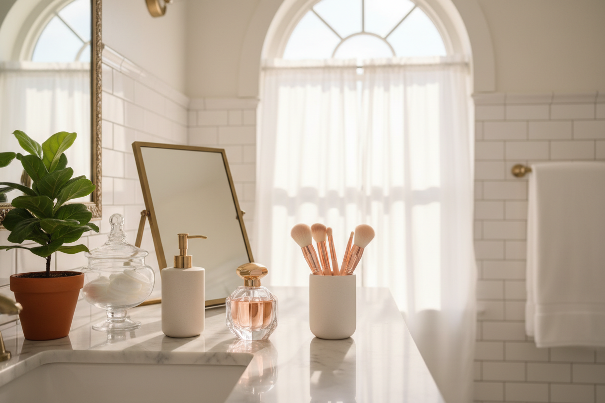 génère des accessoires de beauté dans une salle de bain