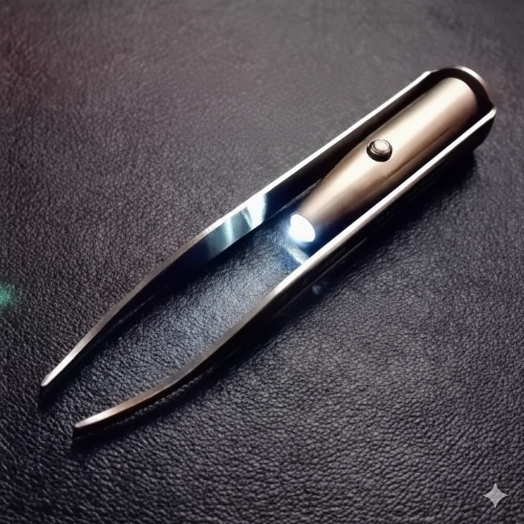 Pince à épiler à lumière LED