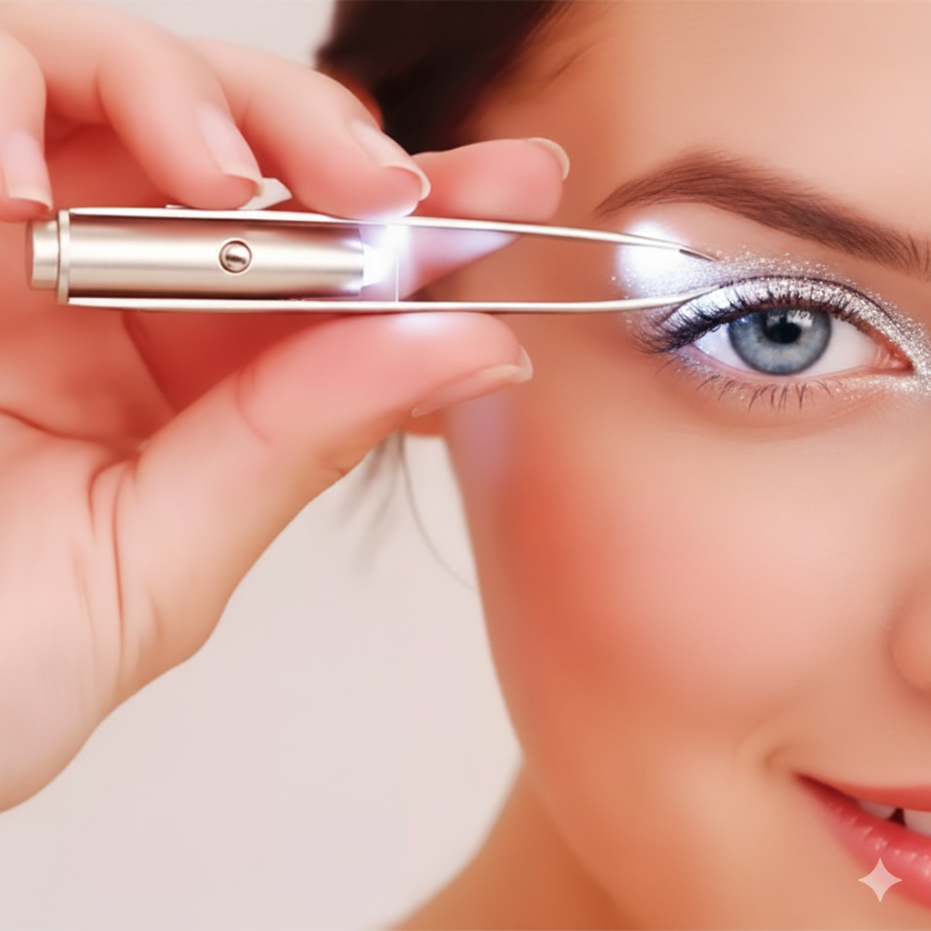 Pince à épiler à lumière LED